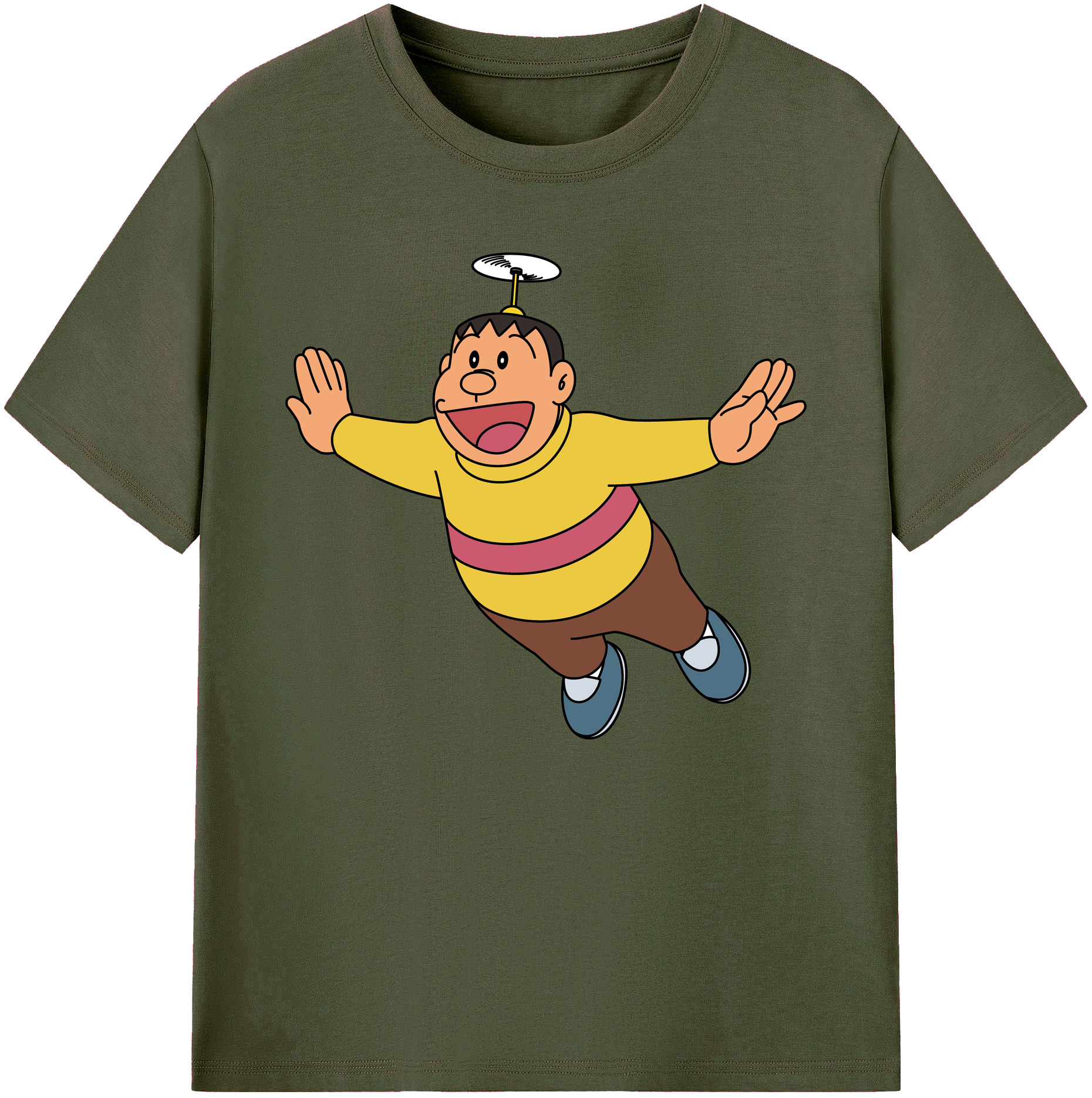 （画像用） ドラえもん 剛田武 Doraemon Gouta Takeshi 綿100％ メンズ半袖Tシャツ｜肌触りやわらか＆通気性